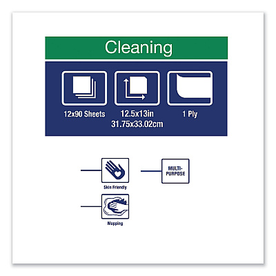 Tork Paper Wiper Plus, 12.5 x 13, White, 1/4 Fold, 90/Pack, 12 Packs/Carton (TRK430150A)