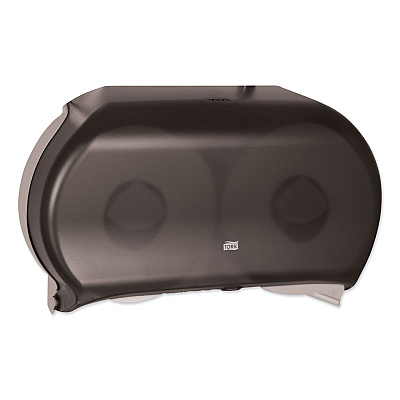 Tork Twin Jumbo Roll Bath Tissue Dispenser, 19.29 x 5.51 x 11.83, Smoke/Gray (TRK56TR)