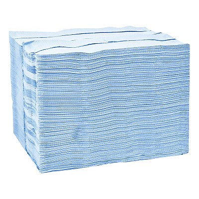 Tork Industrial Paper Wiper, 4-Ply, 12.8 x 16.5, Unscented, Blue, 180/Carton (TRK13247501)