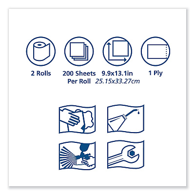 Tork Advanced ShopMax Wiper 450, 8.5 x 10, Blue, 200/Bucket, 2 Buckets/Carton (TRK450340)