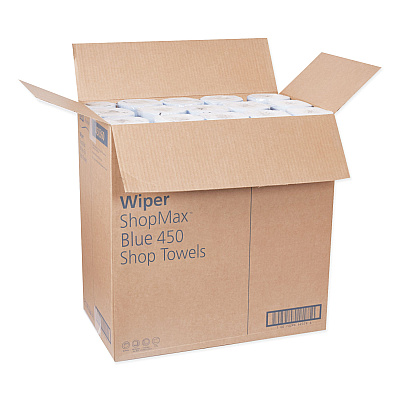 Tork Advanced ShopMax Wiper 450, 11 x 9.4, Blue, 60/Roll, 30 Rolls/Carton (TRK450360)