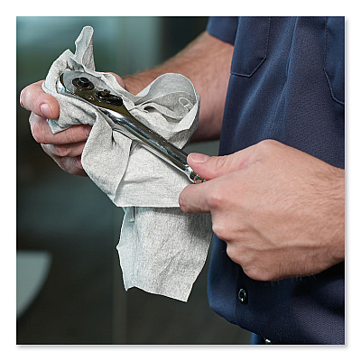 Tork Industrial Cleaning Cloths, 1-Ply, 12.6 x 10, Gray, 500 Wipes/Roll (TRK520337)