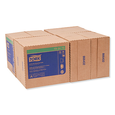 Tork Low-Lint Cleaning Cloth, 1-Ply, 9 x 16.5, Unscented, Turquoise, 100/Box, 8 Boxes/Carton (TRK192475)