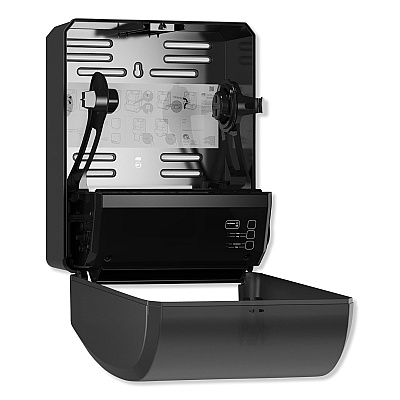 Tork Electronic Hand Towel Roll Dispenser, 7.5" Roll, 12.32 x 9.32 x 15.95, Black (TRK771728)