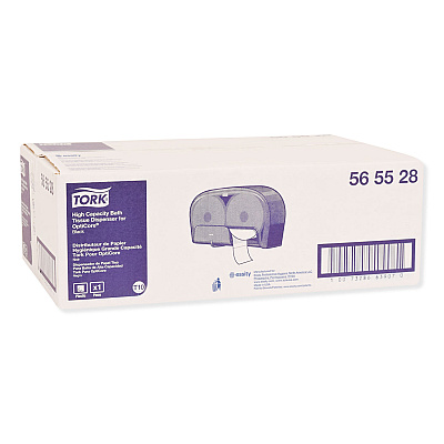 Tork High Capacity Bath Tissue Roll Dispenser for OptiCore, 16.62 x 5.25 x 9.93, Black (TRK565528)