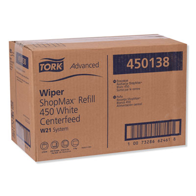 Tork Advanced ShopMax Wiper 450, 9.9 x 13.1, White, 200/Roll, 2 Rolls/Carton (TRK450138)
