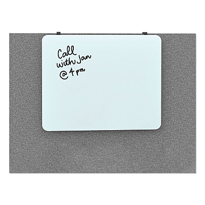 U Brands Cubicle Glass Dry Erase Board, 20 x 16, White Surface (UBR3689U0001)