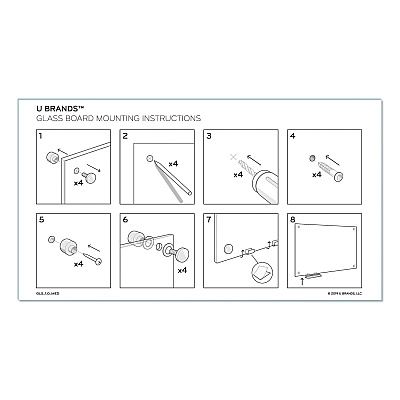 U Brands Magnetic Glass Dry Erase Board Value Pack, 70" x 47", Frosted White (UBR3974U0001)