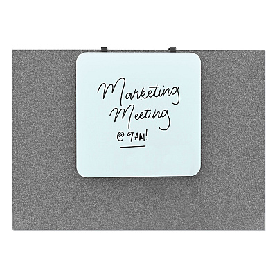 U Brands Cubicle Glass Dry Erase Board, 12 x 12, White Surface (UBR3690U0001)