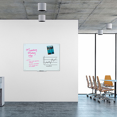 U Brands Magnetic Glass Dry Erase Board Value Pack, 47" x 35", Frosted White (UBR3972U0001)
