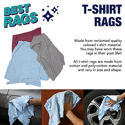 R-c45 T-shirt Reclaimed Rags Colored 5lb Box (R-C45-5)