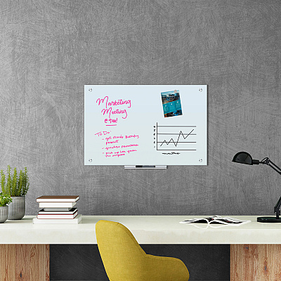 U Brands Magnetic Glass Dry Erase Board Value Pack, 36 x 24, White Surface (UBR3970U0001)