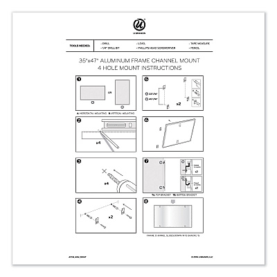 U Brands PINIT Magnetic Dry Erase Undated One Month Calendar, 47 x 35, White (UBR2903U0001)