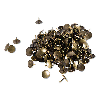 U Brands Fashion Metal Thumbtacks, Metal, Brass, 0.38", 200/Pack (UBR3092U0624)