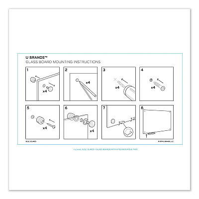 U Brands Magnetic Glass Dry Erase Board Value Pack, 36 x 24, White Surface (UBR3970U0001)
