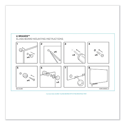 U Brands Magnetic Glass Dry Erase Board Value Pack, 47" x 35", Frosted White (UBR3972U0001)