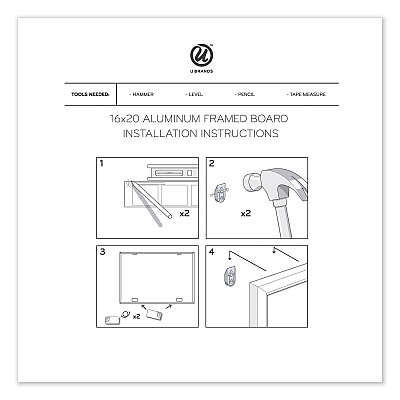 U Brands Magnetic Dry Erase Board, Undated One Month, 20 x 16, White Surface, Silver Aluminum Frame (UBR361U0001)