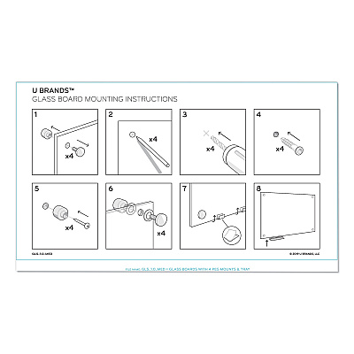 U Brands Magnetic Glass Dry Erase Board Value Pack, 70" x 35", Frosted White (UBR3973U0001)