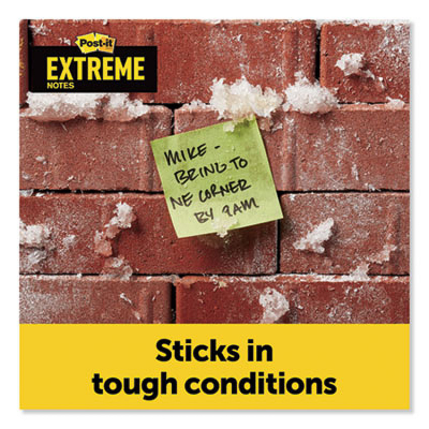 Post-it Extreme Notes Water-Resistant Self-Stick Notes, 3