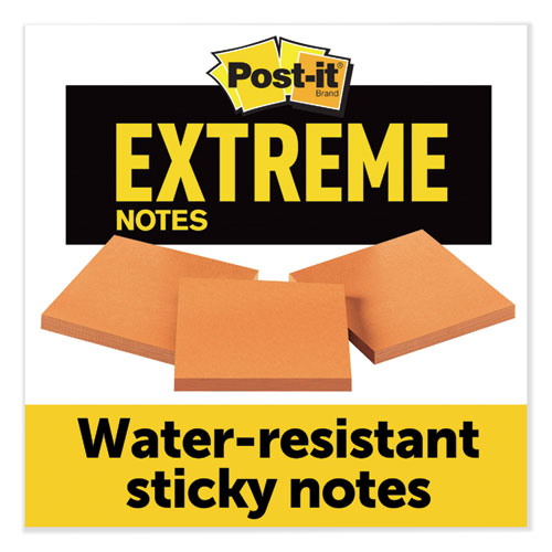 Post-it Extreme Notes Water-Resistant Self-Stick Notes, 3" x 3", Orange, 45 Sheets/Pad, 3 Pads/Pack (XTRM333TRYOG)