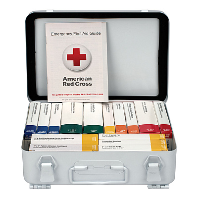 First Aid Only Unitized ANSI Compliant Class A Type III First Aid Kit for 25 People, 84 Pieces, Metal Case (FAO90568)