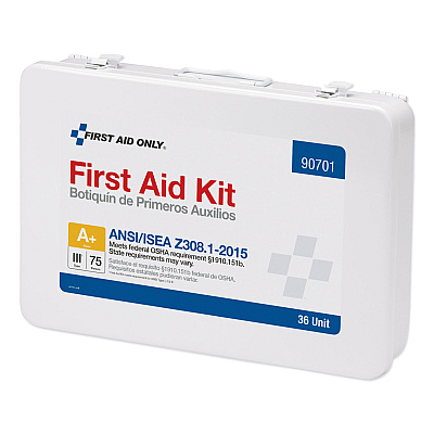 First Aid Only Unitized ANSI Compliant Class A Type III First Aid Kit for 25 People, 84 Pieces, Metal Case (FAO90568)