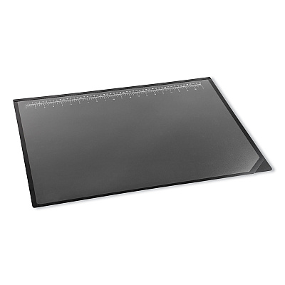 Artistic Desk Pad with Transparent Lift-Top Overlay and Antimicrobial Protection, 31" x 20", Black Pad, Transparent Frost Overlay (AOP41200S)