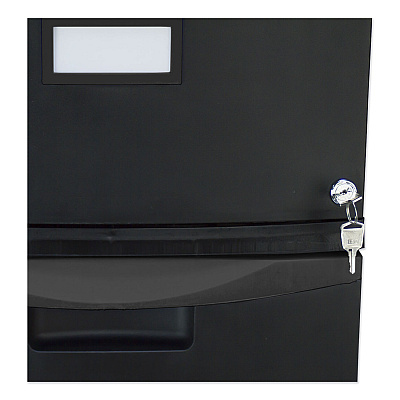 Storex Two-Drawer Mobile Filing Cabinet, 2 Legal/Letter-Size File Drawers, Black, 14.75" x 18.25" x 26" (STX61312B01C)