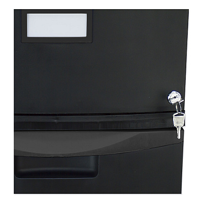 Storex Single-Drawer Mobile Filing Cabinet, 1 Legal/Letter-Size File Drawer, Black, 14.75" x 18.25" x 12.75" (STX61264B01C)