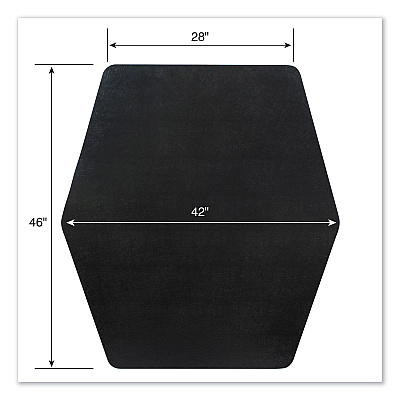 ES Robbins Game Zone Chair Mat, For Hard Floor/Medium Pile Carpet, 42 x 46, Black (ESR121563)