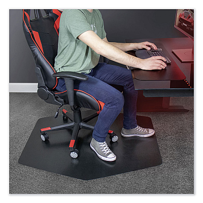 ES Robbins Game Zone Chair Mat, For Hard Floor/Medium Pile Carpet, 42 x 46, Black (ESR121563)