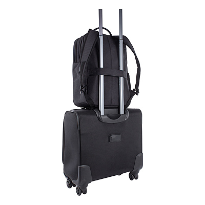 Swiss Mobility Cadence 2 Section Business Backpack, Fits Devices Up to 15.6", Polyester, 6 x 6 x 17, Charcoal (SWZBKP1012SMCH)