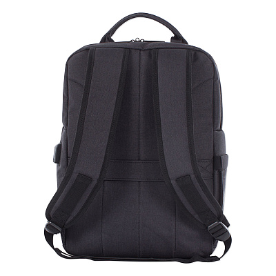 Swiss Mobility Cadence 2 Section Business Backpack, Fits Devices Up to 15.6", Polyester, 6 x 6 x 17, Charcoal (SWZBKP1012SMCH)