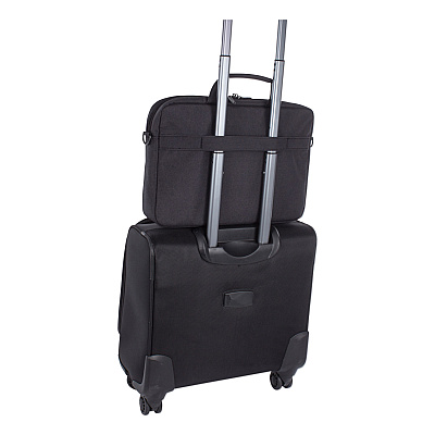 Swiss Mobility Cadence Slim Briefcase, Fits Devices Up to 15.6", Polyester, 3.5 x 3.5 x 16, Charcoal (SWZEXB1010SMCH)
