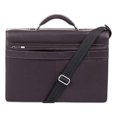 Swiss Mobility Milestone Briefcase, Fits Devices Up to 15.6", Leather, 5 x 5 x 12, Brown (SWZ49545802SM)