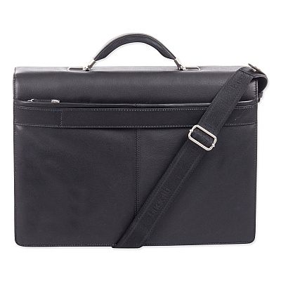 Swiss Mobility Milestone Briefcase, Fits Devices Up to 15.6", Leather, 5 x 5 x 12, Black (SWZ49545801SM)