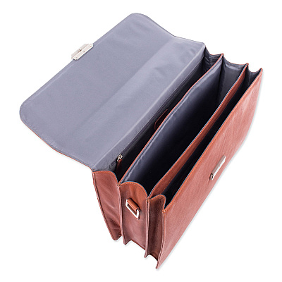 Swiss Mobility Milestone Briefcase, Fits Devices Up to 15.6", Leather, 5 x 5 x 12, Cognac (SWZ49545807SM)