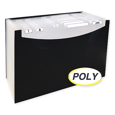 C-Line 21-Pocket Stand-Up Design Expanding File, 12" Expansion, 21 Sections, 1/5-Cut Tabs, Legal Size, Black (CLI48221)