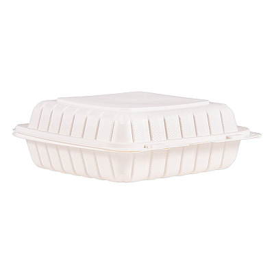 Dart Hinged Lid Containers, Single Compartment, 9 x 8.8 x 3, White, Plastic, 150/Carton (DCC90MFPPHT1)
