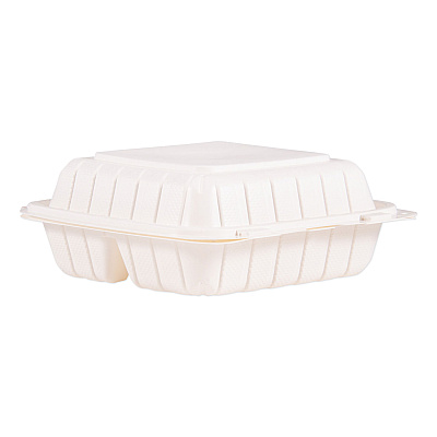 Dart Hinged Lid Containers, 3-Compartment, 8.3 x 8 x 3, White, Plastic, 150/Carton (DCC85MFPPHT3)