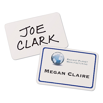 Avery Flexible Adhesive Name Badge Labels, 3.38 x 2.33, White/Blue Border, 40/Pack (AVE5151)