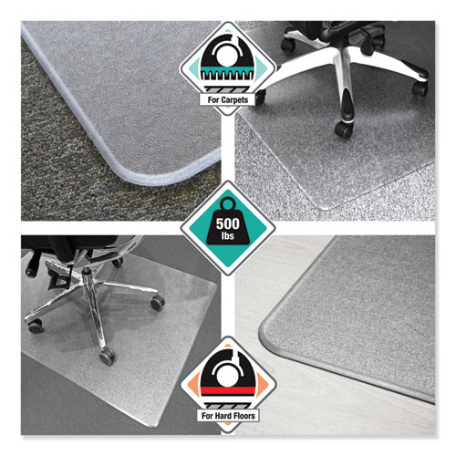 Floortex Cleartex MegaMat Heavy-Duty Polycarbonate Mat for Hard Floor/All Carpet, 46 x 53, Clear (ECM121345ER)