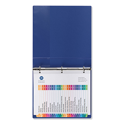 Avery Customizable Table of Contents Ready Index Dividers with Multicolor Tabs, 26-Tab, A to Z, 11 x 8.5, White, 1 Set (AVE11085)