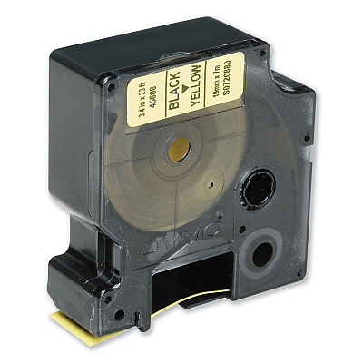 AbilityOne 7510016576745, SKILCRAFT Dymo Label Cassette, 0.75" x 23 ft, Black/Yellow