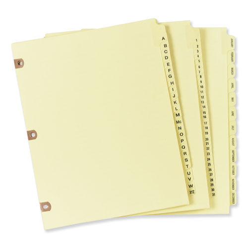 Avery Preprinted Laminated Tab Dividers with Copper Reinforced Holes, 25-Tab, A to Z, 11 x 8.5, Buff, 1 Set (24280)