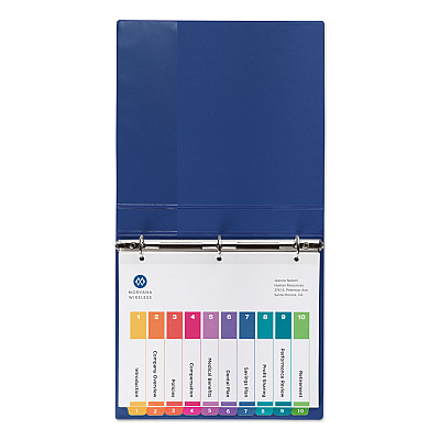 Avery Customizable TOC Ready Index Multicolor Tab Dividers, Uncollated, 10-Tab, 1 to 10, 11 x 8.5, White, 24 Sets (AVE11169)