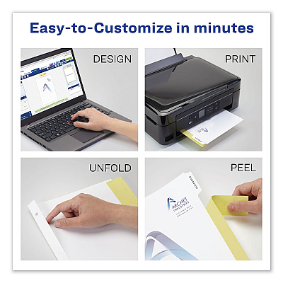 Avery Customizable Print-On Dividers, 3-Hole Punched, 8-Tab, 11 x 8.5, White, 1 Set (AVE11528)