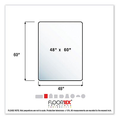 Floortex Cleartex Ultimat Polycarbonate Chair Mat for High Pile Carpets, 60" w x 48" l, Clear (FLRER1115227ER)