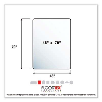 Floortex Cleartex Ultimat Polycarbonate Chair Mat for Low/Medium Pile Carpet, 48" w x 79" l, Clear (FLRER1120023ER)