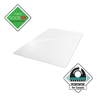Floortex Cleartex Ultimat Polycarbonate Chair Mat for High Pile Carpets, 60" w x 48" l, Clear (FLRER1115227ER)